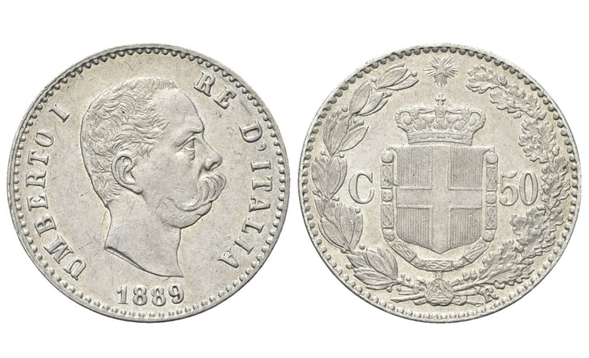 Valore della moneta da 50 Centesimi di Lira Umberto I